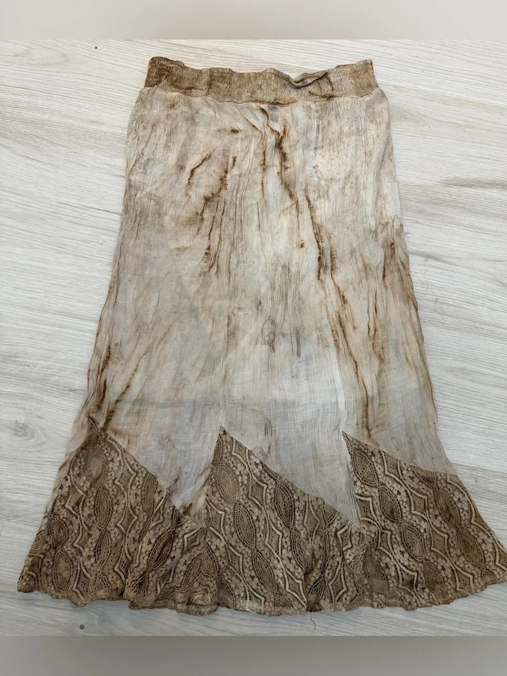 Bohemian Maxi Skirt in Taupe - Lightweight Flowing Women's Skirt